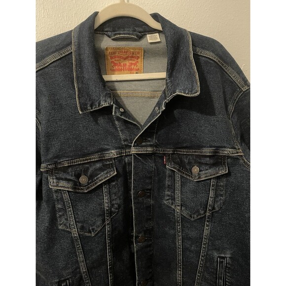 Levi's Strauss Denim Trucker Jean Jacket Men's Size XL WPL423 CA00342 Dark Wash - Picture 2 of 14